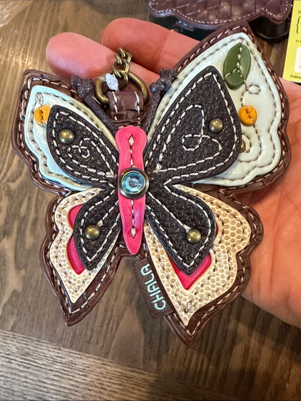 CHALA Vegan Leather Butterfly Keychain - Multicolor - Picture 2 of 3